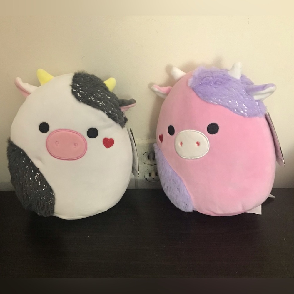 New Set Squishmallows Kellytoys Plush 8 Inch Connor Patty The Cows Select series